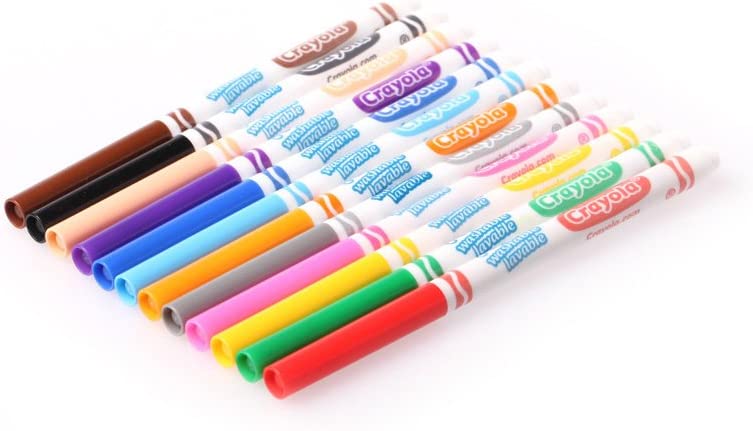 Crayola Fine Line Markers, Washable Markers, [12 Pack] – Mgn