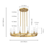 Andrade 12-Light Dimmable Metal Wagon Wheel Chandelier