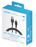 Anker Durable Braided USB-A to USB-C Cable 6ft - Black