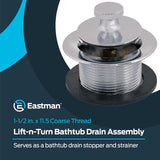 Eastman Lift-n-Turn Bathtub Drain Assembly Kit with Strainer and Stopper, 1-1/2 Inch x 11.5 Coarse Thread, Chrome Plated, 35233 Visit the Eastman Store