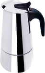 Bene Casa stainless-steel 6-cup espresso maker with black handle