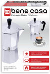 Bene Casa Classics 3-Cup Aluminum Espresso Maker, silver