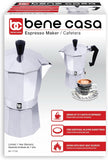 Bene Casa Classics 3-Cup Aluminum Espresso Maker, silver