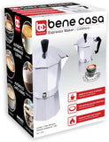 Bene Casa Classics 3-Cup Aluminum Espresso Maker, silver