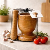 Benecasa Wood Mortar and Pestle