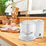 Bene Casa Mini Chopper in white, stainless-steel blade mini chopper, pule control, dishwasher safe chopper, mincer, dicer, powerful motor