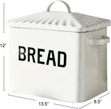 Creative Co-Op Distressed White Bread Box with Lid