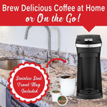 Brentwood New K-Cup Single Serve Coffee Maker with Reusable Filter Basket - Black
