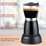 Brentwood TS-119BK 6-Cup Electric Moka Pot Espresso Machine (Black)