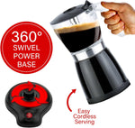 Brentwood TS-119BK 6-Cup Electric Moka Pot Espresso Machine (Black)