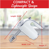 Brentwood Lightweight 5-Speed Electric Hand Mixer (White), HM-48W
