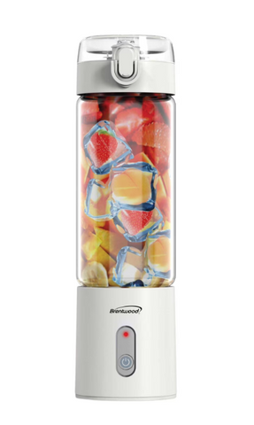 Brentwood 50-Watt 17-Oz. Portable Battery-Operated USB-Chargeable Glass Blender.