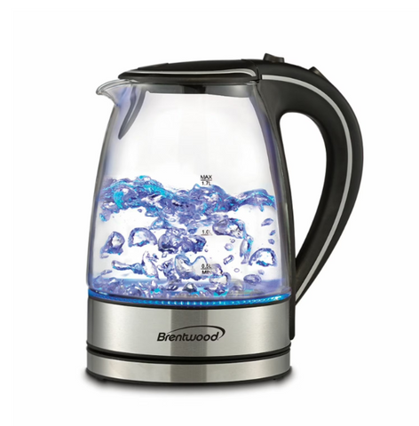 Brentwood Appliances  1.7L Cordless Glass Electric Kettle, Black