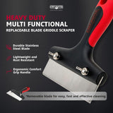 Mr. Bar-B-Q Griddle Scraper Tool with Replaceable Blade, Stainless Steel Griddle Cleaner