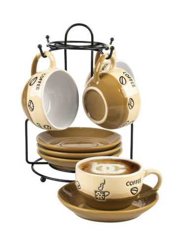 Bene Casa Espresso Set with Rack [9 piece]
