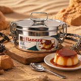 1.5 Quart Round Flan Pan with Straight Sides 6 3/4 Inches Diameter Stainless Steel with Locking Top