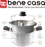 Bene Casa - Aluminum Flan Mold Double Boiler with Glass Lid (1.6 Liter)