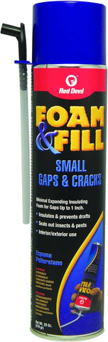 Red Devil 0920 Foam & Fill Small Gaps & Cracks Expanding Polyurethane Sealant, 20 oz, Off-White, Pack of 1