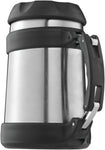 Brentwood Food Jar Vacuum Insulated, 16 oz, Stainless Steel/Black