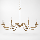 Franklin Iron Marinec 42" Soft Gold 8-Light Candelabra Chandelie