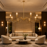 Franklin Iron Marinec 42" Soft Gold 8-Light Candelabra Chandelie