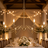 Franklin Iron Marinec 42" Soft Gold 8-Light Candelabra Chandelie