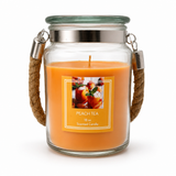 Glass Candle with Rope Handle 100 Hours Burning time 18 oz