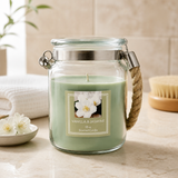 Glass Candle with Rope Handle 100 Hours Burning time 18 oz