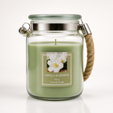 Glass Candle with Rope Handle 100 Hours Burning time 18 oz