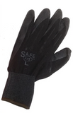 Latex Coated Work Gloves Black Large [12 Pack]