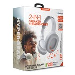 HyperGear Bluetooth Headset & Speakers 2-in-1 Design Flip Out to Create Speakers 3W Dynamic Bass Mic Over Ear Memory Foam