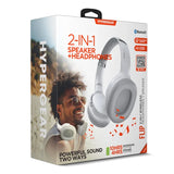 HyperGear Bluetooth Headset & Speakers 2-in-1 Design Flip Out to Create Speakers 3W Dynamic Bass Mic Over Ear Memory Foam