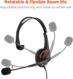 HyperGear V100 Office Professional Wired Headset, Black