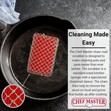Chef Master Chainmail Scrubber | Heavy Duty Cast Iron Pot Scrubber
