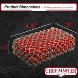 Chef Master Chainmail Scrubber | Heavy Duty Cast Iron Pot Scrubber