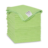 Microfiber Cleaning Cloths, 16 x 16, Green, [24/Pack]