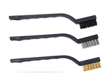 ATE Pro 3 Pc Mini Wire Wood Brushes Stainless Steel Brass Nylon
