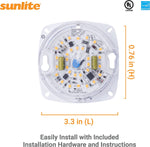 Sunlite  3-Inch AC LED Light Engine Module, 10 Watts (60W=), 700 Lumens, 3000K Warm White, 90 CRI, Dimmable, 25,000 Hours Life Span, Energy Star, 120v, UL Listed