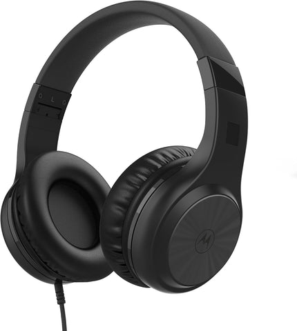 Motorola Sound Moto XT120 Over Ear Headphones Wired with Microphone, in-Line Command Control for Calls - Foldable Wired
