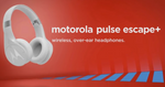 Motorola Pulse Escape + Wireless Over-Ear Headphones - White