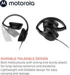 Motorola Sound Moto XT120 Over Ear Headphones Wired with Microphone, in-Line Command Control for Calls - Foldable Wired