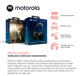 Motorola XT500 BLACK Bluetooth Wireless Headphones with Microphone - Black