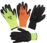 Latex Coated Work Gloves Black Large [12 Pack]