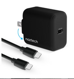Naztech 20W PD Wall Charger + USB-C to USB-C 4ft Cable Black