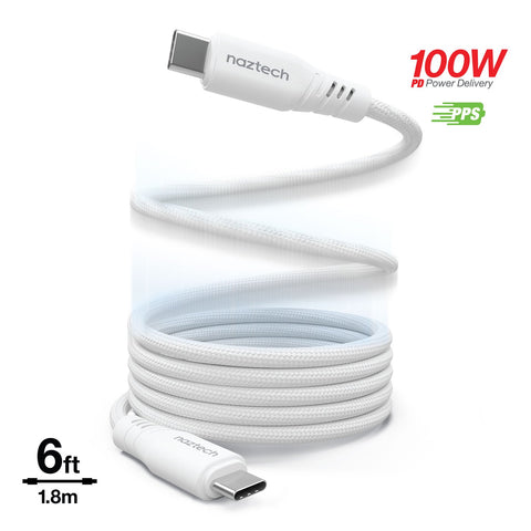 Naztech 100 W 6-ft USB-C TO USB-C Charging Cable