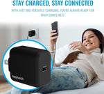 Naztech 20W PD Wall Charger + USB-C to USB-C 4ft Cable Black