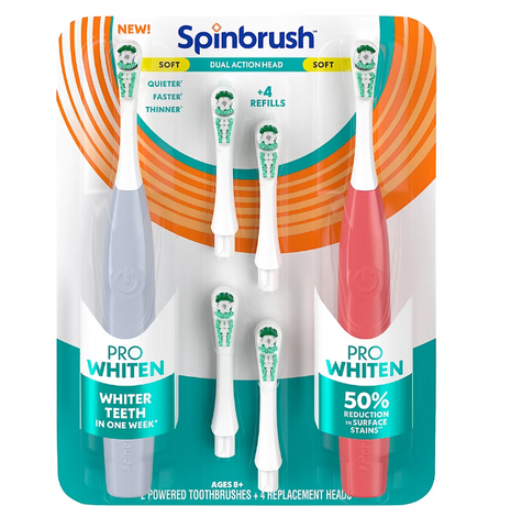 Spinbrush Pro Whiten 2 Brushes + 4 Refills