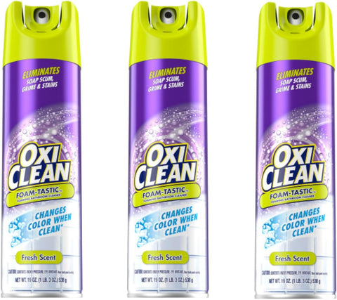OxiClean Foaming Bathroom Cleaner, Removes Soap Scum, Grime & Stains, Fresh Scent, 19 oz[Pack of 3]