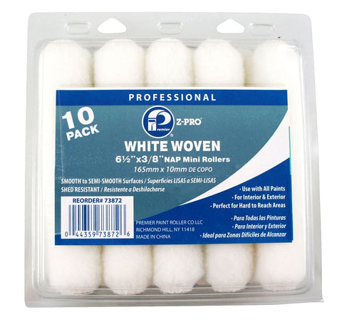 Premier Mini Roller,6 1/2"L,3/8"Nap,Woven,PK10 73872