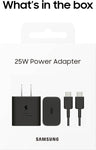 Samsung 25W Wall Charger Power Adapter with Cable, Super Fast Charging, Compact Design, Energy Efficient, Compatible with Galaxy and USB Type C Devices, Black